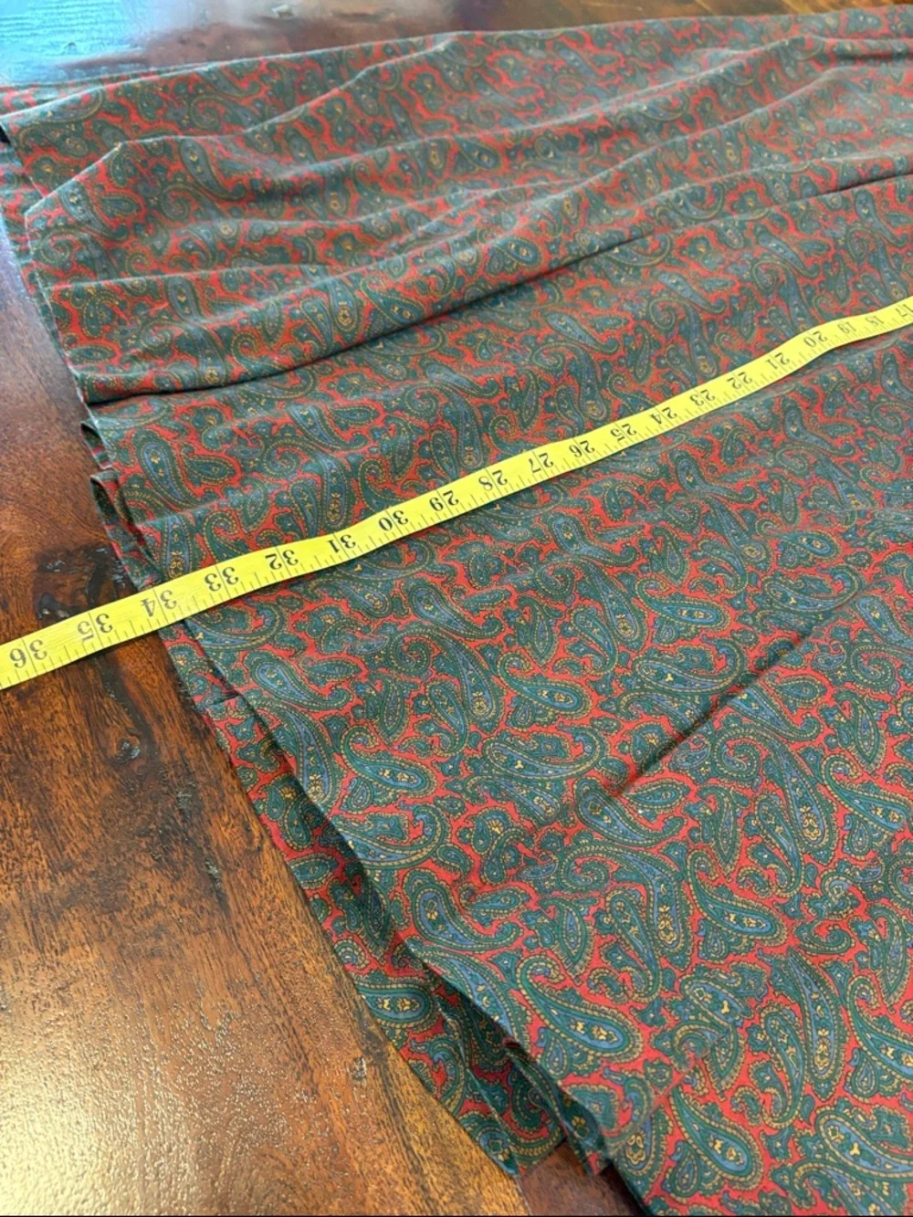 Vintage Ralph Lauren Blue Label 90s Cotton Stretch Paisley Midi Skirt Medium - Picture 12 of 12